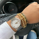 3Pcs/Set 8MM Gold Crown Bracelets